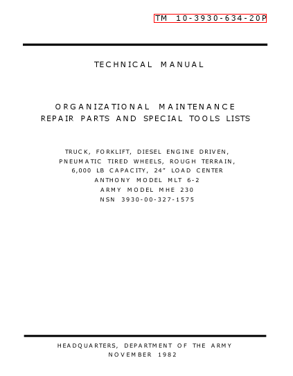 TM 10-3930-634-20P Technical Manual